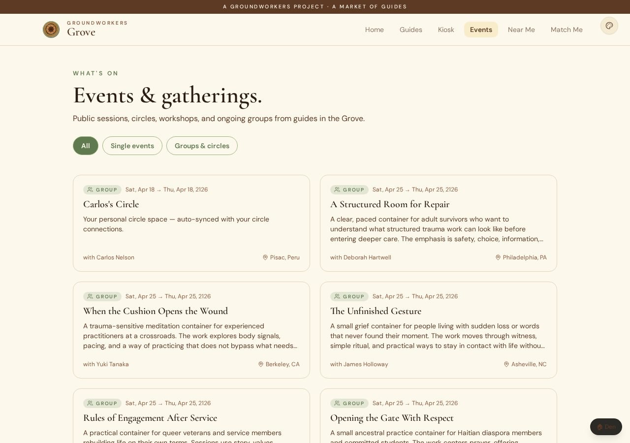 The Grove public events directory